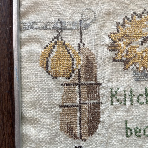 VTG 60's Cross Stitch 'kitchen Closed Sick Of Cooking' Framed 13 X 16 - Picture 7 of 10