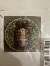 DIY Punch Needle Kits for Beginners Cute Cartoon Highland Cow with Daisy Flower