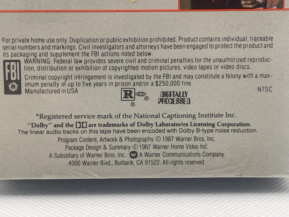 *SEALED FIRST RELEASE! - 1987 Lethal Weapon VHS White Watermarks - Mel Gibson - Image 3 of 4