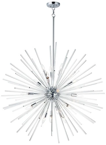 Maxim Polaris 40" Wide Modern Chrome Starburst Sputnik Pendant Light - Picture 2 of 10