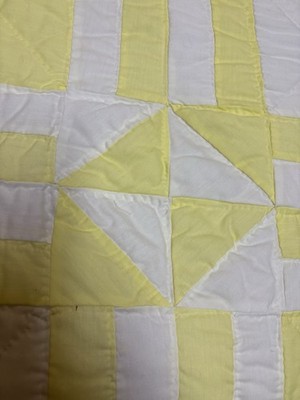Hand Stitched Quilt Yellow And White