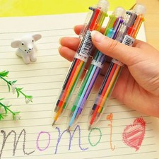 Multi-color 6 in 1 Color Ballpoint Pen Ball Point Pens Kids School Office Supply