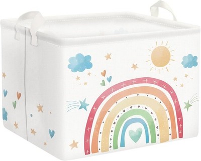 Regenbogen Kinder Spielzeugkorb - Niedlich Wolken Thema, 40x30x30 cm