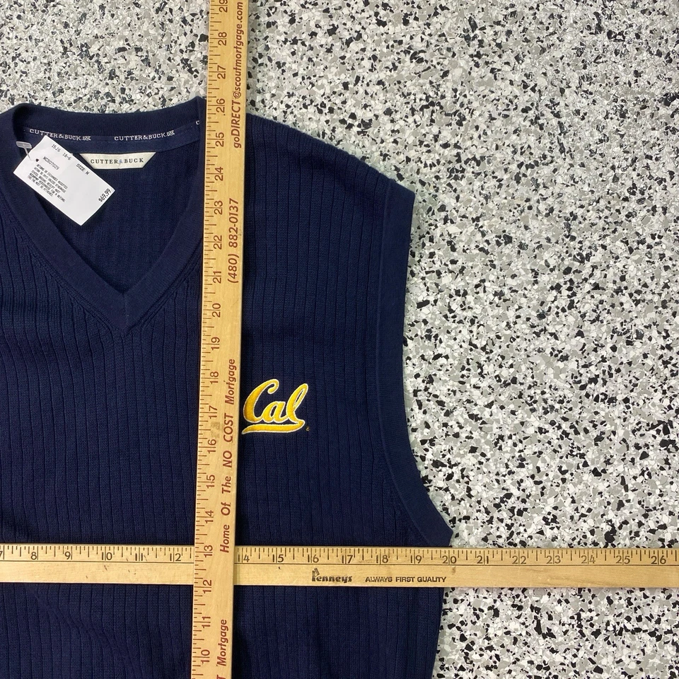 Vintage Cal Berkley Golden Bears Knitted Vest College Zip Up Medium NWT - Image 2 of 3