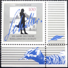Bundesrepublik BRD 1995 Ecke 4 Mi 1792, 100 J. Schillergesellschaft, postfrisch