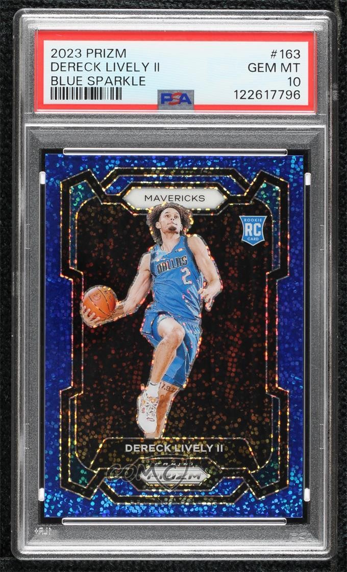 2023 Prizm Blue Sparkle /144 Dereck Lively II #163 PSA 10 GEM MT Rookie RC 12cb