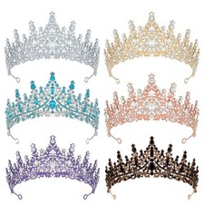 Tiara Quinceanera Sweet 15 16 Tiara Beaded Birthday Crown Rhinestones Pageant
