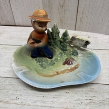 Smokey The Bear Norcrest Japan 1950's Prevent Forest Fire Ashtray Pail See Photo