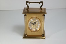 Vintage Tischuhr EUROPA Germany – Messing Optik Kaminuhr Quarz klassisch Retro