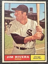 1961 TOPPS JIM RIVERA (CHICAGO WHITE SOX) #367 NM CARD w/LITE SCRIBBLE ON BACK