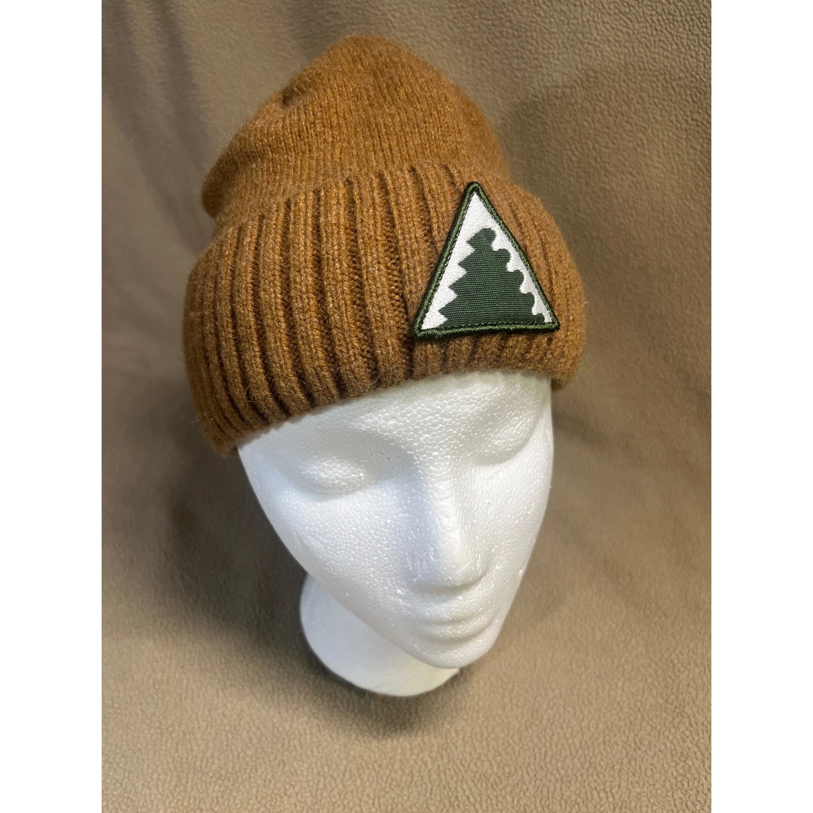 Patagonia Brodeo Beanie Brown Recycled Wool Blend Ribbed Cuff Patagonia Brodeo