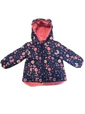 London Fog Girls Pink and Blue Floral Puffer Jacket Coat 18M. Good Condition