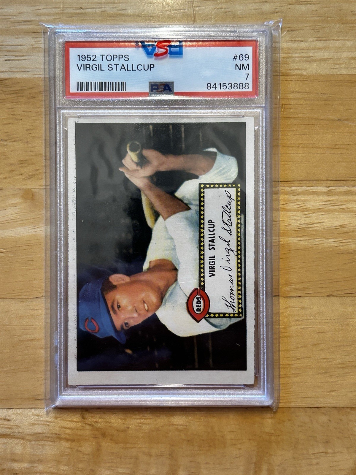 1952 Topps Virgil Stallcup PSA Graded NM 7 Cincinnati Reds #69
