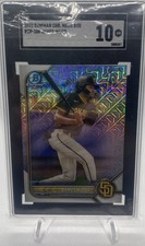 James Wood 2022 Bowman 1st Mega Box Mojo Refractor SGC 10 #BCP-108 Nationals