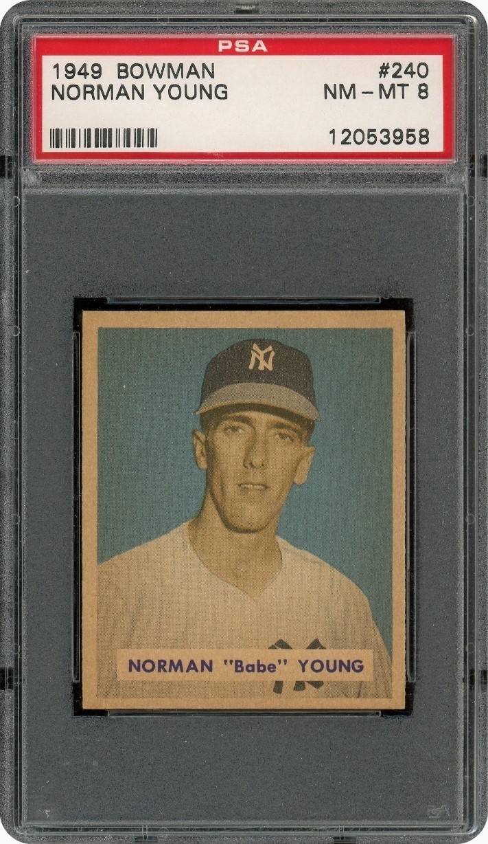 1949 NORMAN "BABE" YOUNG PSA 8 Bowman #240