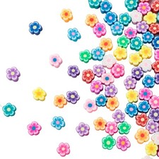 100pcs Polymer Clay Flower Beads for DIY Jewelry Making Bracelet Earring