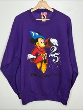 Vintage 90s Disney Purple Mickey Sorcerer 25th Anniversary Crewneck Sweatshirt