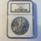 NGC - MS69 - 2002 Silver Eagle United States of America 🇺🇸 One Dollar S$1 Coin