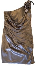 Halloween Sale! Brown Sheen Cocktail Evening  Off Shoulder Dress Size 5 BCX Co.