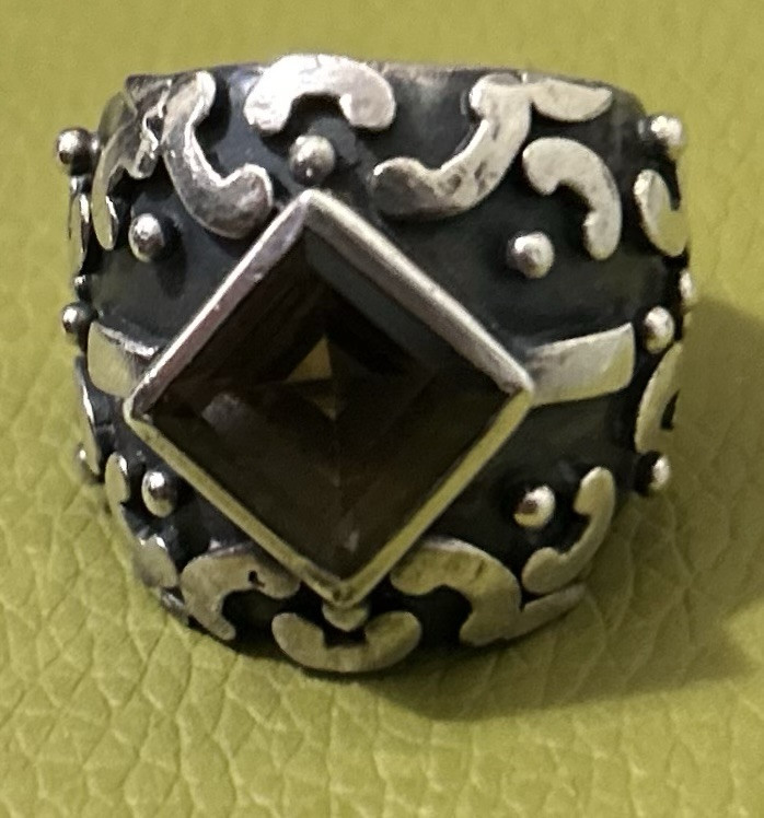 RING HEAVY BLACK  SOLID STERLING 925 SILVER RING - image 2