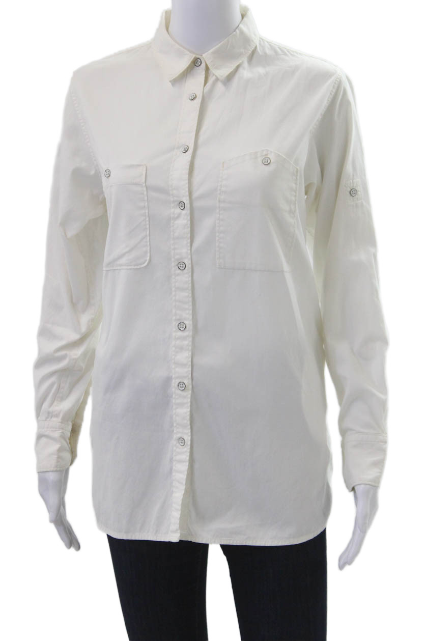 Rag & Bone Womens Collared Basic Button-Up White … - image 1