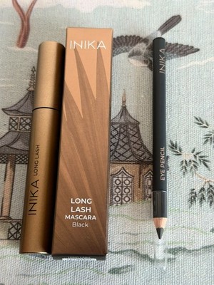 INIKA Organic Long Lash Mascara in schwarz + Eye Pencil Bundle NEU Wert 52£