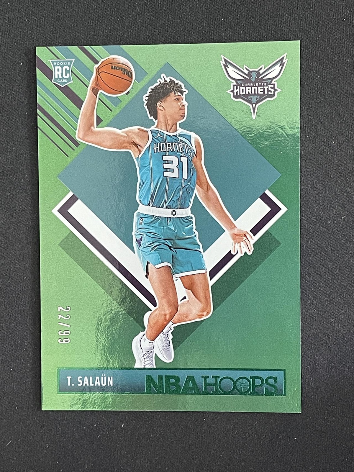 Tidjane Salaun 2024-25 Panini NBA Hoops Tribute Green 22/99 RC #292