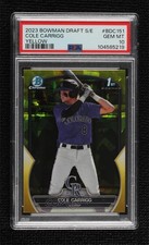 2023 Bowman Chrome Draft Sapphire Edition Yellow 21/75 Cole Carrigg PSA 10 02le