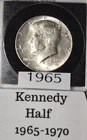 1965 Kennedy Half Dollar, 40% Silver, Circulated, Nice Toning