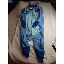 Disney Stitch Fleece Costume Pajamas Kigurumi Loungewear Blue Womens Small