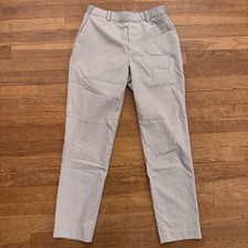 Uniqlo white light blue checkered high-rise casual dress pants size small S b2