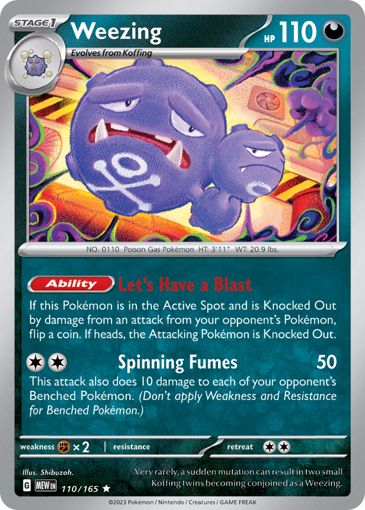 WEEZING 110/165 HOLO 151 RARE NM