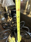 1890’s Black Wrought Iron 3 Arm Candelabra Candle Holder Table Ginger Jar Center — photo 6