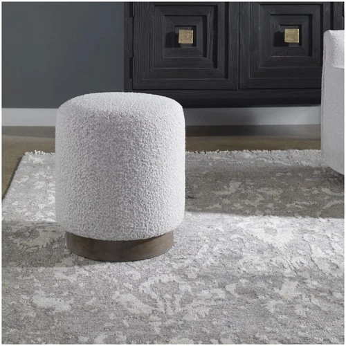 Uttermost 23665 Avila 16" Round Contemporary Plush Boucle - Gray Boucle - Picture 4 of 4