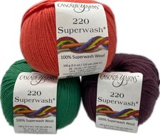 Cascade Yarns 220 Superwash 100 Wool Multiple Colors