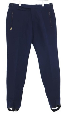 Vintage Bogner Olympic Wool Ski Pants Navy Stirrup Germany Retro Winterwear
