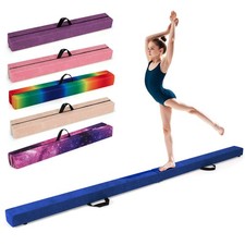 8 FT Folding Gymnastic Beam w/Anti-slip Base Pine Wood Frame Carrying Handle