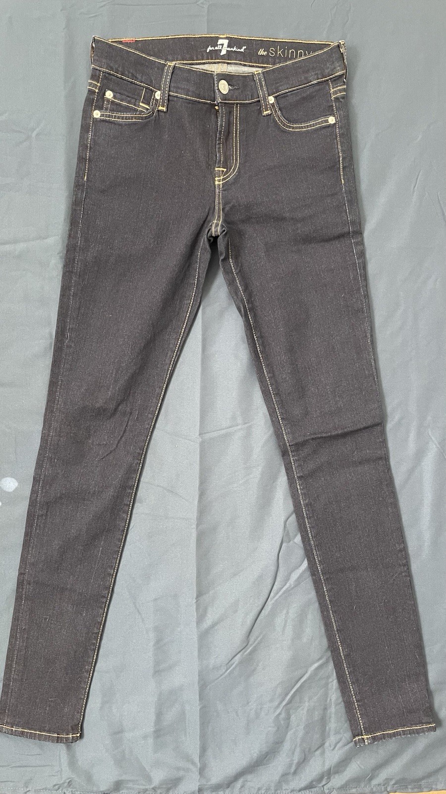 7 For All Mankind Jeans  Women’s Size 25 THE SKINNY Jeans USA Dark Wash Denim
