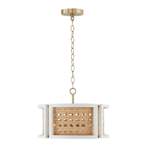 Capital Lola 16" Wide White and Woven Rattan Ceiling Light - Picture 7 of 8