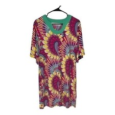 Tracy Negoshian Multicolor Abstract Psychedelic Print Shift Dress Size Large