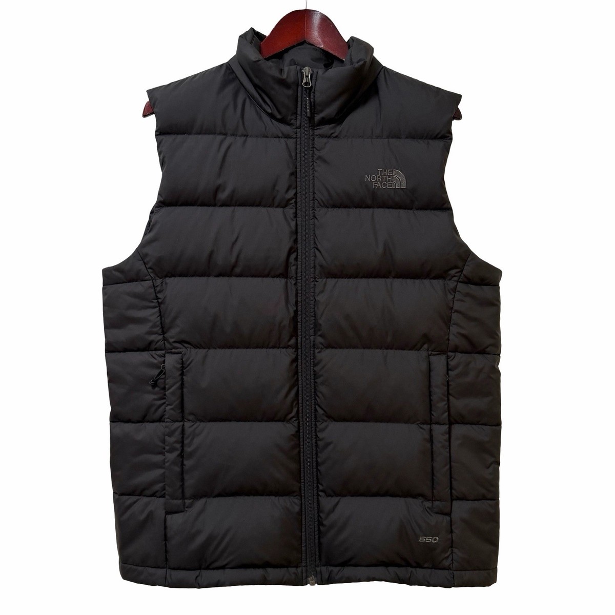 The North Face Mens 550 Down Full Zip Puffer Vest Size M Black 