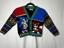 Vintage Sonic The Hedgehog Cardigan AOP Rare Kids Size Small