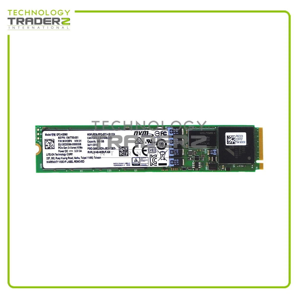 0-Hour EP2-KB960 Lite-On EP2 960GB PCI-E MLC NVMe M.2 22110 SSD 
