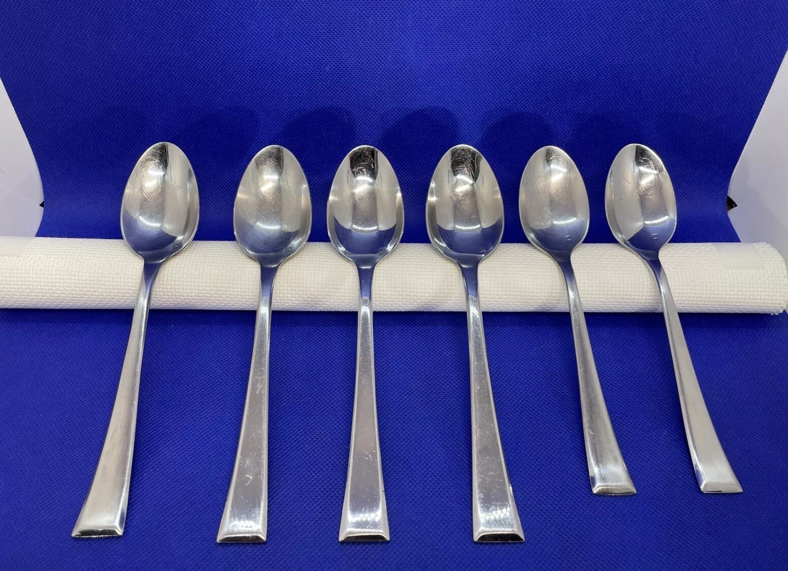 Cuisinart Elite 4 Oval Soup Spoon & 2 Teaspoon Glossy CFA-D20 Stainless Lot Of 6-image