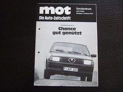 1983 Alfa Romeo 33 Special Print MOT Brochure