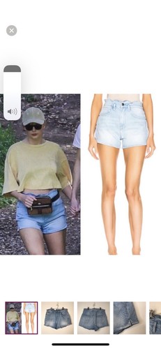 NWT Frame Scallop Edge Denim High Rise Shorts Light Blue Wright Sz 26 - Picture 4 of 6