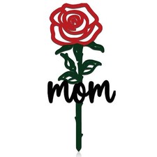 Pelopy Memorial Grave Markers Mom Grave Decorations for Cemetery Rose Shape