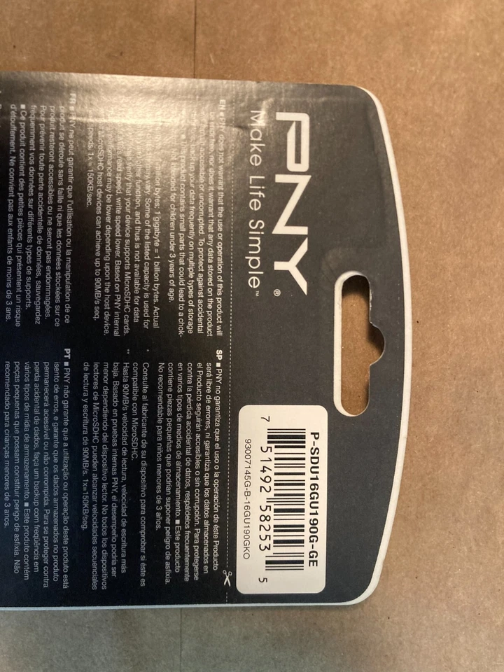 PNY Turbo Performance 16GB High Speed MicroSDHC Brand New in package - Image 3 of 3