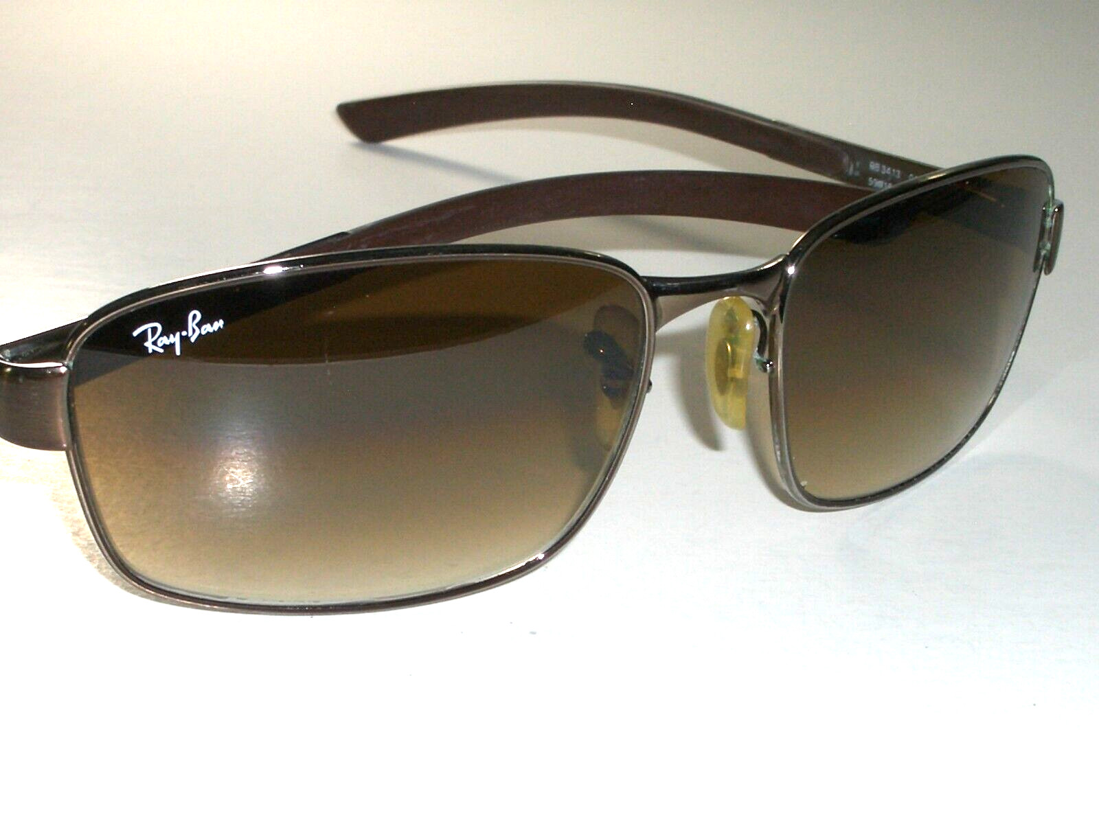 RAY BAN RB3413 59[]18 GRADIENT BROWNISH UV LENS GUNMETAL RECTANGULAR SUNGLASSES