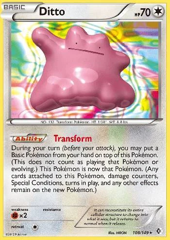 Carta de Jogo: Ditto (Pokémon TCG(Boundaries Crossed Set) Col:PKM-BCS-EN108